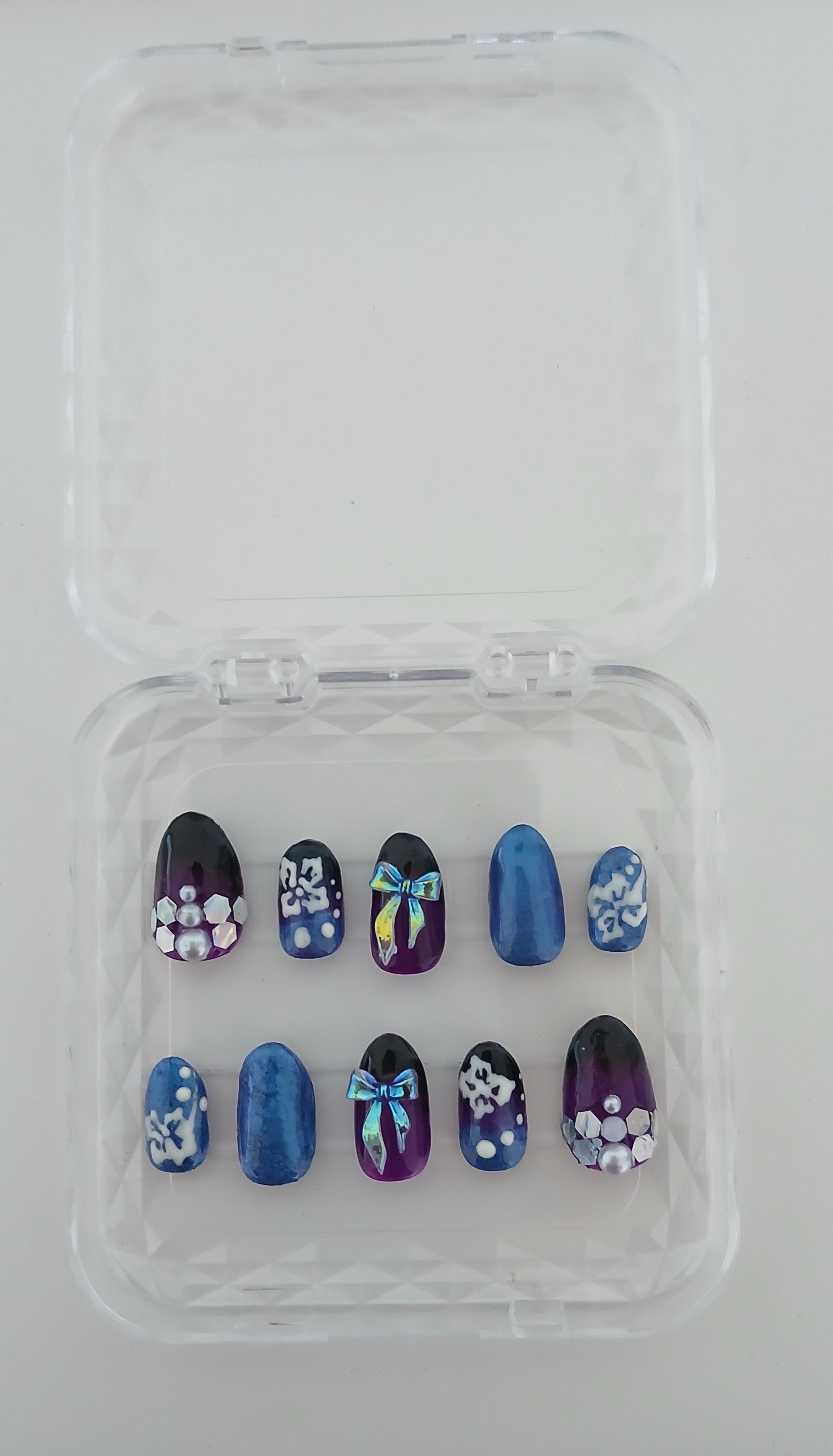 Glam Formal Press On Nails — Navy Blue Set for Special Occasions