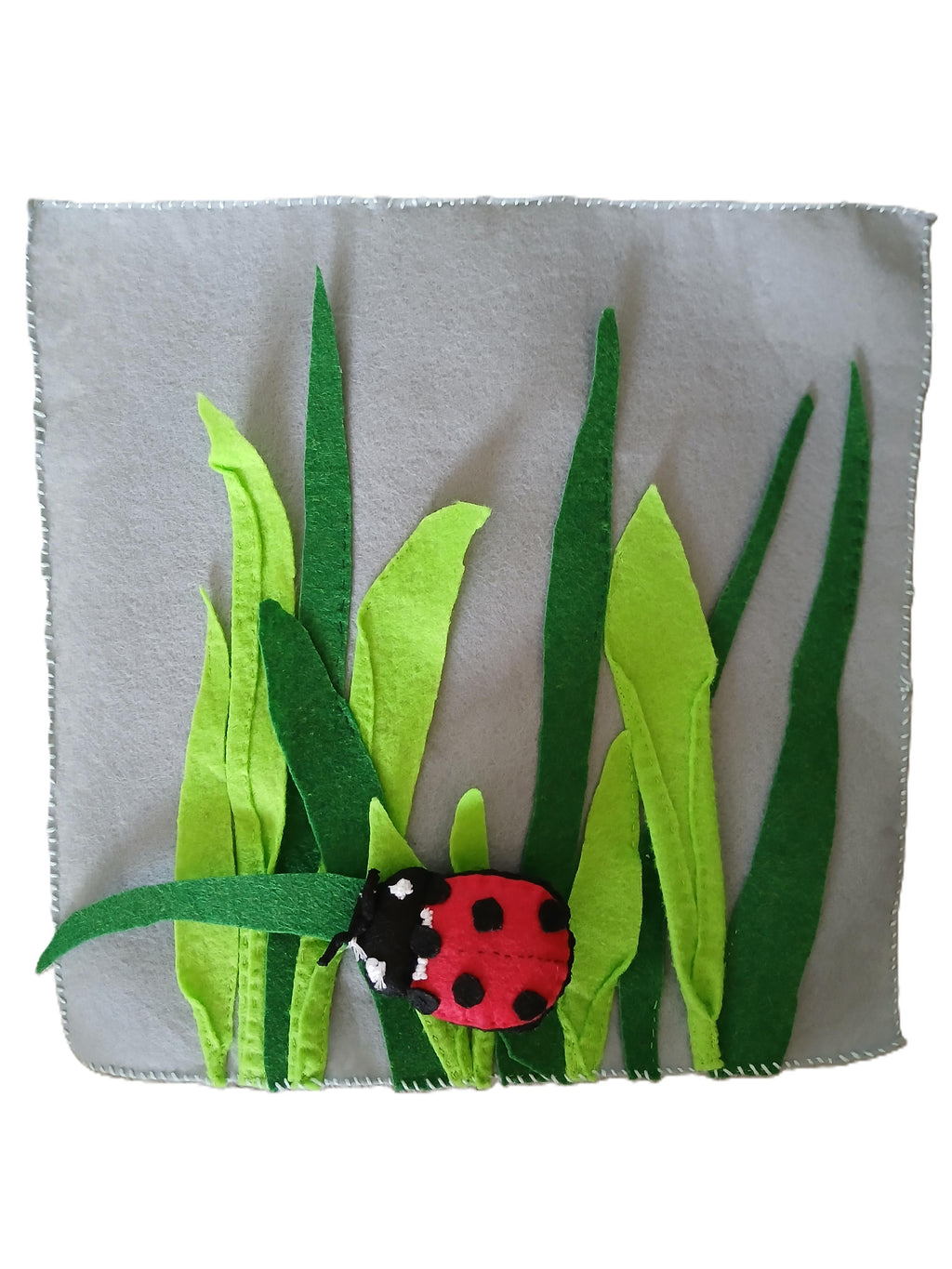 Ladybird Patchwork Square — Handmade Nature Fabric Patch