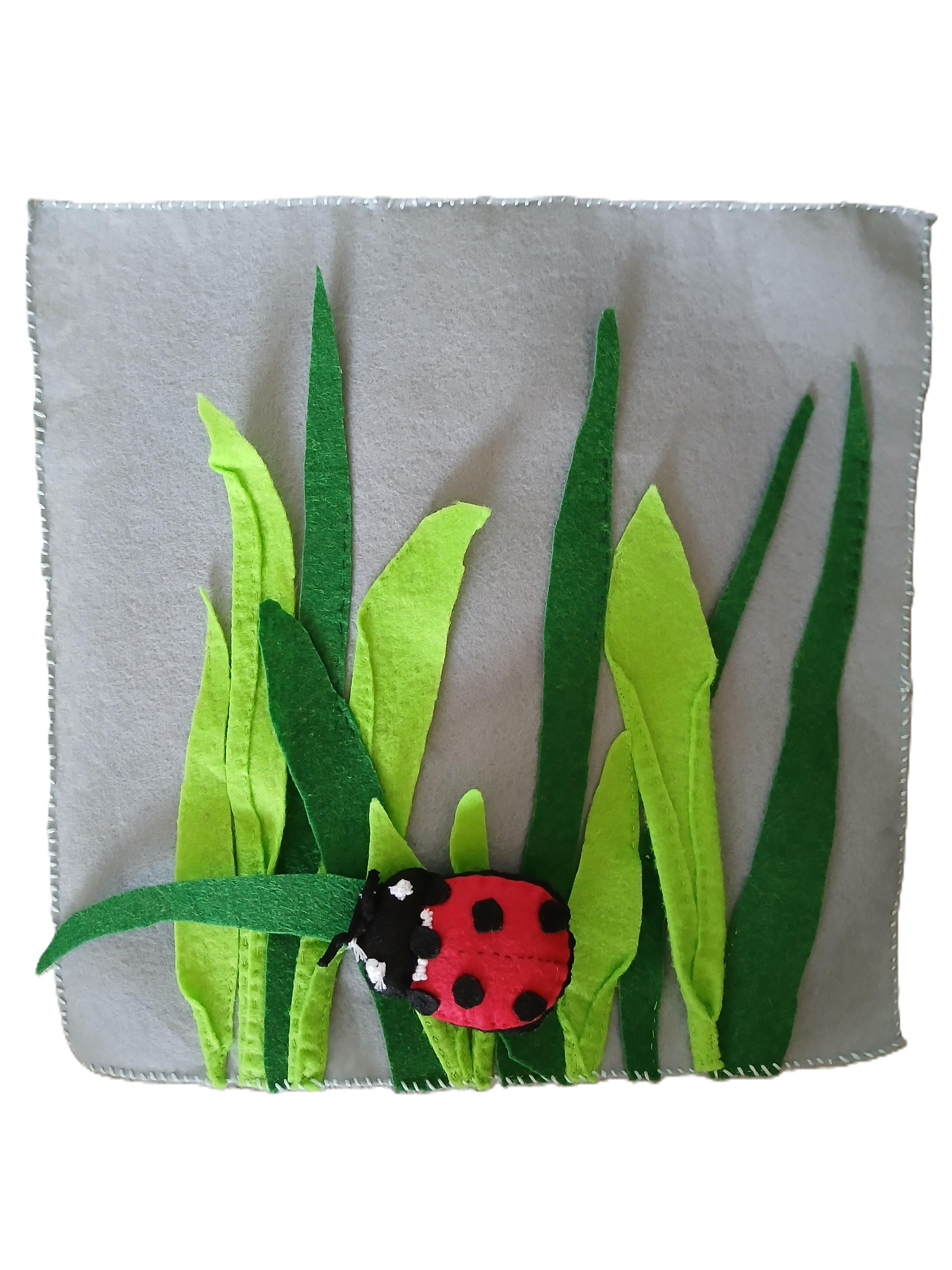 Ladybird Patchwork Square — Handmade Nature Fabric Patch