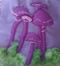 Purple fungi on a textured purple background