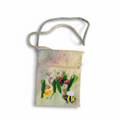 Small tote handbag - Bee on flowers, white background